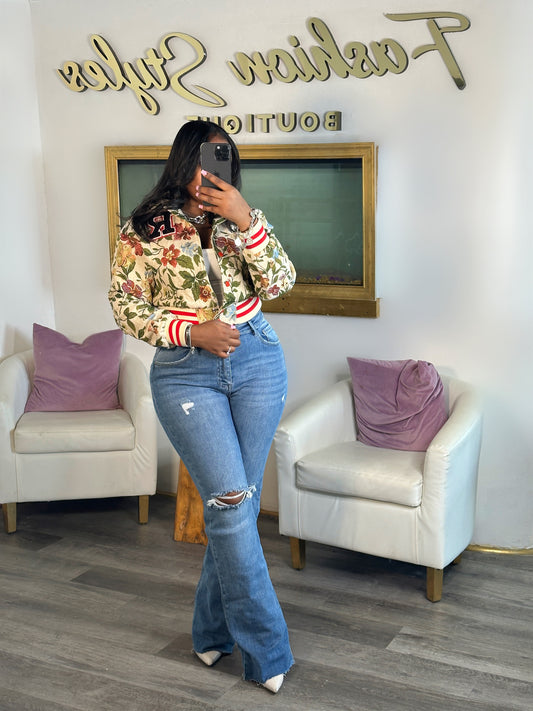 Varsity Floral Bomber